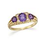 AN AMETHYST AND DIAMOND RING
 The oval and circula