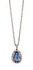 A SAPPHIRE AND WHITE TOPAZ PENDANT NECKLACE
 The p