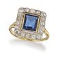 A SAPPHIRE AND DIAMOND CLUSTER RING
 The millegrai