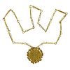 Boris Le Beau 1970s 18k Gold Unusual Pendant Brooch Necklace
