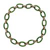 1970s Nephrite Link Bamboo 14k Gold Necklace