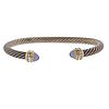 David Yurman 18k Gold Silver Diamond Chalcedony Cable Bracelet 
