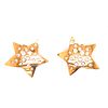 18k Gold Diamonds Star Earrings