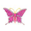 Silver and Gold Rubies Butterfly Brooch