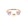 Art Nouveau 14k Diamonds Pearl Ring