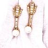 18k Gold Diamonds Pearl Earrings