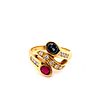 Sapphire & Ruby Diamonds 18k Gold Ring