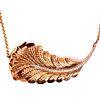14k Gold Diamonds Leaf Necklace 