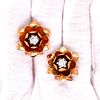 Retro 18k Gold “Flower” Diamonds Earrings 