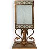 Bronze and Etched Glass Table Lamp