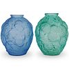 (2 Pc) French Art Glass Vases