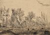James Ensor (Belgian, 1860-1949)      Coup de vent à la lisière
