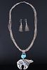 T. Singer Navajo Bear Pendant Necklace & Earrings