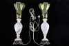 Pair of Victorian Era Acrylic Iridescent Lamps