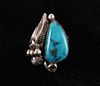 Signed Sleeping Beauty Turquoise Silver Ring