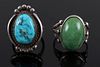 Navajo Sterling Silver & Turquoise Old Pawn Rings