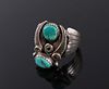 Navajo Signed Sterling & Turquoise Ring