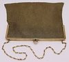 GOLD. 14kt Gold Mesh Purse with Sapphire Closure.