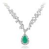 6.50-Carat Colombian Emerald Cultured Pearl and Diamond Necklace