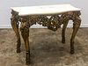 19TH C, CARVED & GILTWOOD MARBLE TOP CONSOLE TABLE
