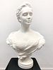A. COLOMBIER, WHITE MARBLE FIGURAL BUST OF A LADY