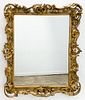 19TH C., BAROQUE STYLE GILTWOOD WALL MIRROR