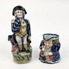 TWO, DECORATIVE FIGURAL PORCELAIN OBJECTS