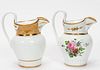 TWO, 19TH C. TUCKER FACTORY PORCELAIN PITCHERS