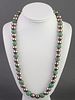 Mid-Century Modern Mexican Jade & Silver Necklace