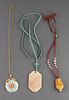 Jade & Carved Stone Pendant Necklaces, 3