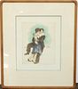 Raphael Soyer "Young Couple Embracing" Etching