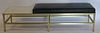 Midcentury Gilt Metal Bench With Upholstered