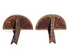 A Pair of Painted Wood Brackets
Height 16 7/8 inches.