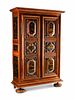 A French Provincial Later-Japanned Walnut ArmoireHeight 95 1/2 x width 54 x depth 24 inches.