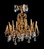 A Louis XV Style Gilt-Bronze and Glass Twenty-Four-Light Chandelier
Height 36 x diameter 35 inches.
