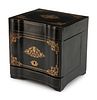 A Napoleon III Boulle-Inlaid and Ebonized Cave Ã  Liqueur
Height 10 x width 9 1/2 x depth 8 1/2 inches.