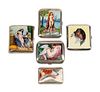 Five Silver and Enamel Cigarette Cases
Dimensions of largest 4 x 3 inches.