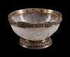 A Silver-Mounted Rock Crystal Bowl
Height 6 x diameter 11 inches.