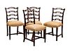  A Set of Ten George III Mahogany Dining ChairsHeight 37 x width 19 3/4 x depth 17 3/4 inches.