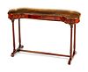 An English Brass-Mounted Mahogany Kidney-Shaped Reading Table
Height 33 x length 52 x depth 19 inches.