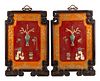 A Pair of Chinese Hardstone and Bone-Mounted Lacquer Panels
Height 55 x width 34 1/2 inches.