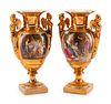 A Pair of Continental Porcelain Two-Handled Vases
Height 16 x width 9 x depth 6 1/2 inches.