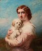 James John Hill,  English, 1811-1882, A Lady and Her Dog