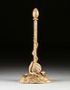 AN ITALIAN PARCEL GILT CARVED WOOD SERPENT ENTWINED ROD SCULPTURE, 19TH CENTURY,