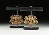 A PAIR OF MODERNIST BRONZE DESK LAMPS WITH REPOUSSÉ MOUNTS, EARLY/MID 20TH CENTURY,