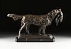 after PIERRE JULES MÊNE (French 1810 -1871) A BRONZE DOG SCULPTURE, "Setter with Pheasant," 20TH CENTURY, 