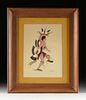 STEPHEN MOPOPE [QUED KOI "PAINTED ROBE"] (Kiowa/American 1898-1974) A PAINTING, "Spiritual Dancer,"
