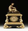 A NAPOLEON III GILT AND PATINATED BRONZE FIGURAL MANTLE CLOCK, BY GAUTIER, PARIS, THIRD QUARTER 19TH CENTURY,