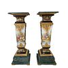 Pair Sevres Style Bronze Mounted Pedestals