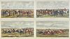 After JOHN FREDERICK HERRING, SR., (English, 1795-1865), Fores National Sports: Racing (Four Plates), aquatints, each plate: 24 1/2 x 44 1/2 in., each
